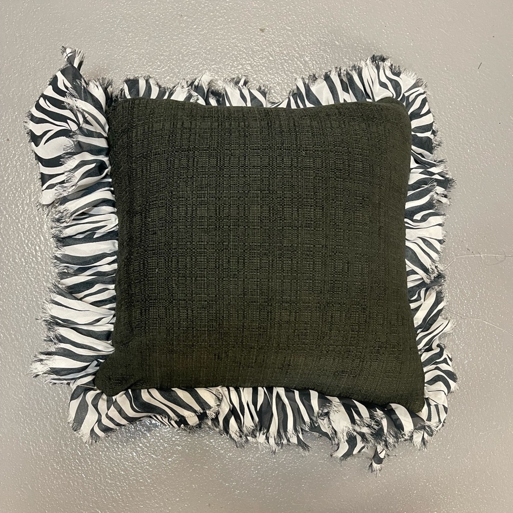 Zebra Ruffled Pillow